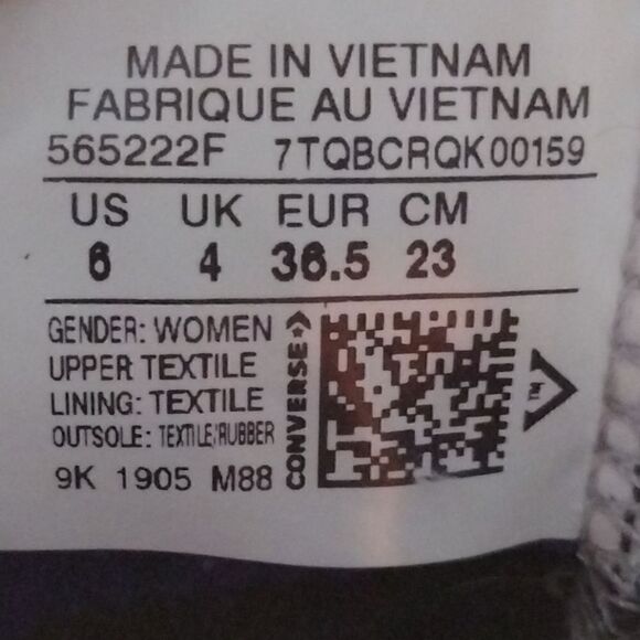 Converse Chuck Taylor All Star Madison Ox Shoes Wolf Grey-White 565222f Size 6 - Picture 5 of 5